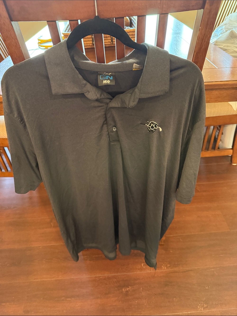 G/FORE Black Men's Polo with Subtle Embroidered Logo